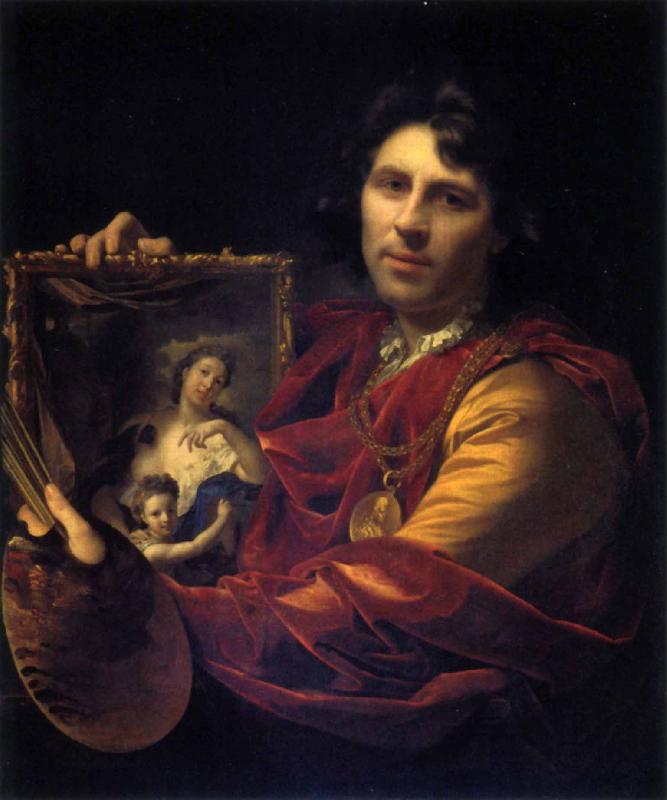 Adriaen van der werff portrait of his wife Margaretha van Rees and their daughter Maria oil painting image